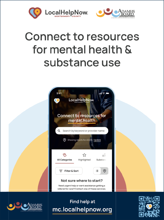 A smartphone screen displays a mental health and substance use resource. AI generated content