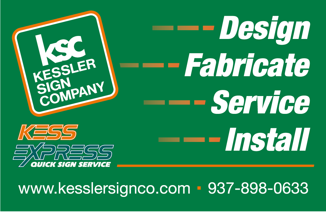 A green sign advertising a company called Kessler Sign & Graphics. AI generated content