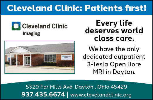 A sign advertising Cleveland Clinic, a medical facility. AI generated content