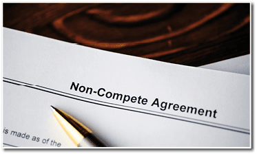 Legal document Non-Compete Agreement on paper close up.