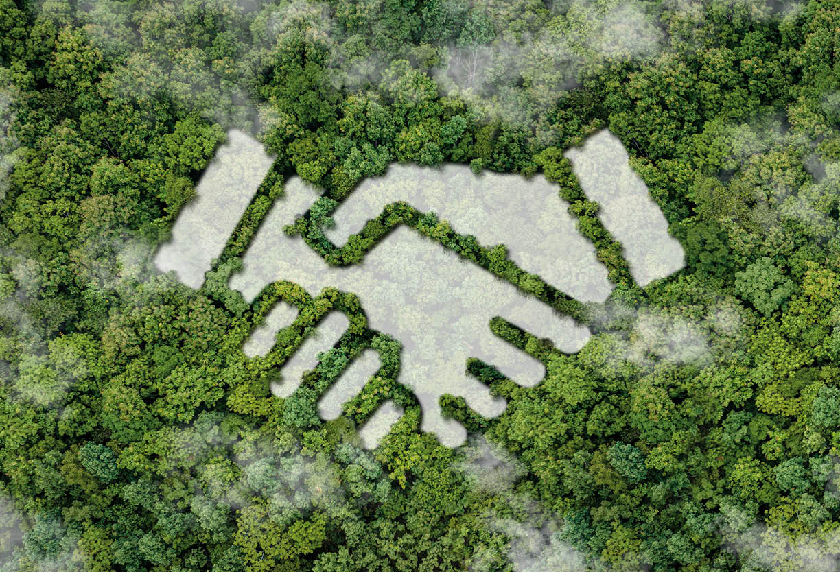 corporate concept to invest in the environment social and governance. Cooperation of organization environment for charity and support Environmental technology concept for Sustainable development goals