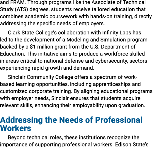 and FRAM. Through programs like the Associate of Technical Study (ATS) degrees, students receive tailored education t...