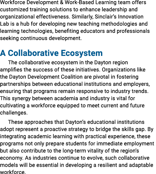 Workforce Development & Work Based Learning team offers customized training solutions to enhance leadership and organ...