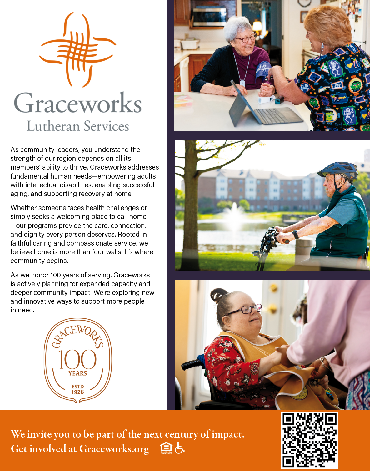 A flyer for Graceworks Lutheran Services. Description generated by AI
