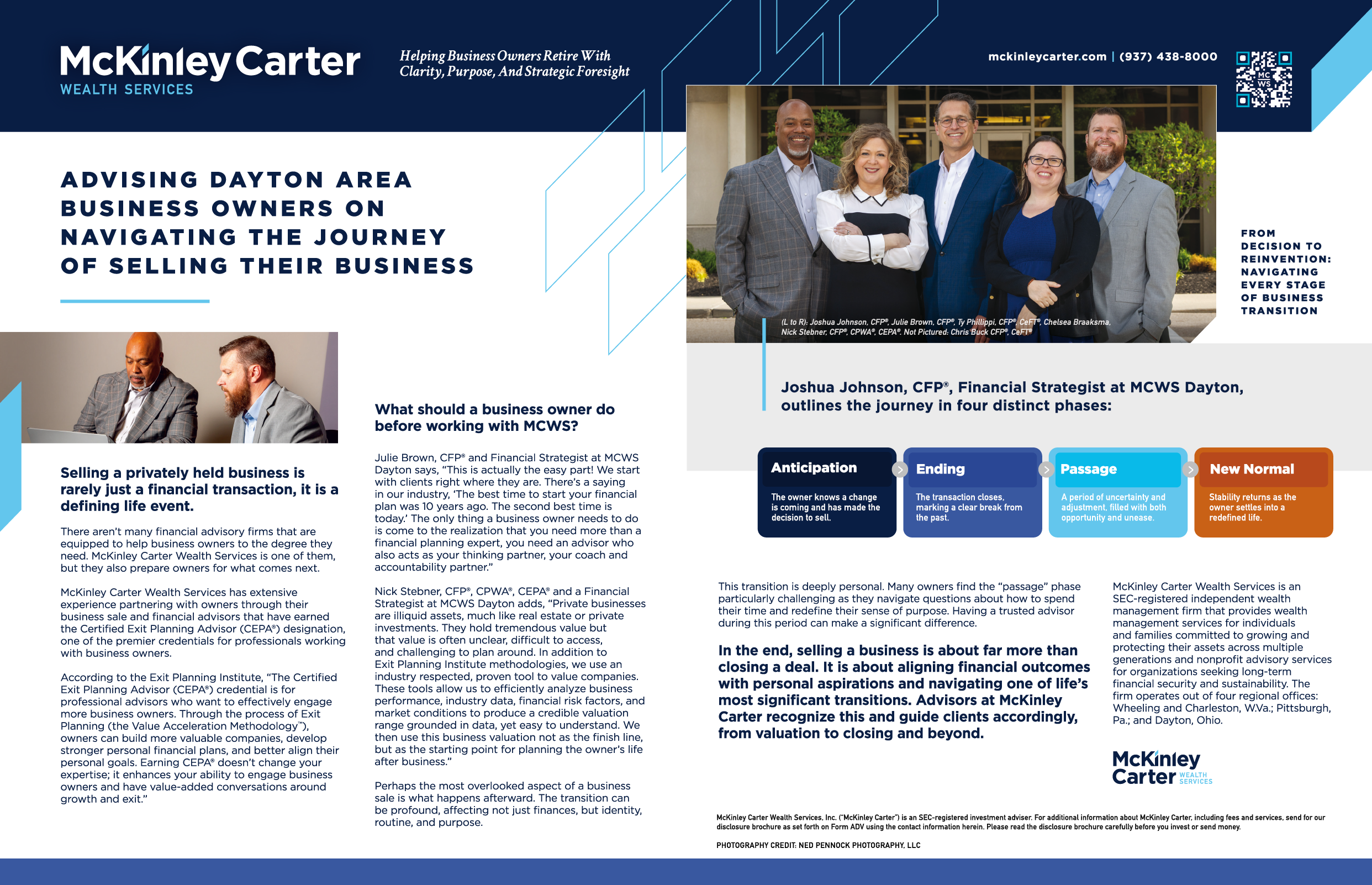 A magazine advertisement for McKinley Carter. Description generated by AI