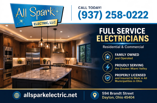 A full service electrician ad. Description generated by AI