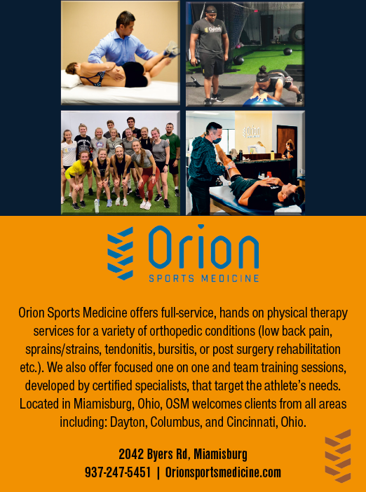 A flyer for Orion Sports Medicine. Description generated by AI