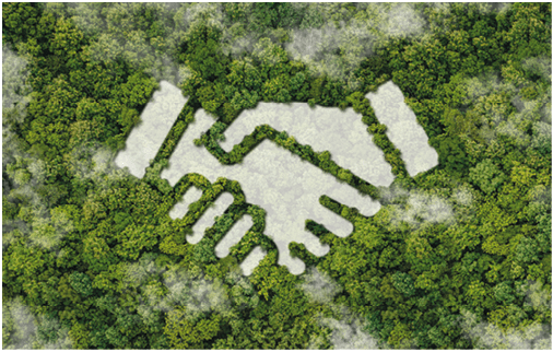 corporate concept to invest in the environment social and governance. Cooperation of organization environment for charity and support Environmental technology concept for Sustainable development goals
