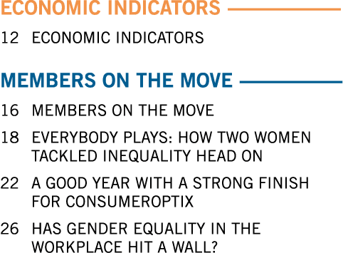 ECONOMIC INDICATORS ------------------------- 12 ECONOMIC INDICATORS MEMBERS ON THE MOVE ------------------------ 16    