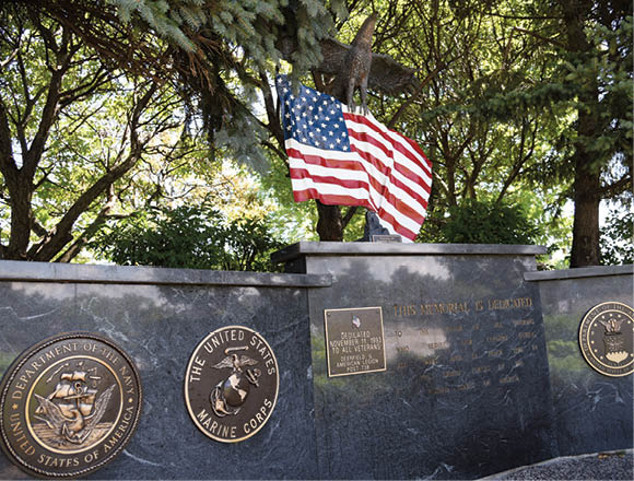 Paul Valade/pvalade@dailyherald.com The veterans memorial in Deerfield's Jewett Park.