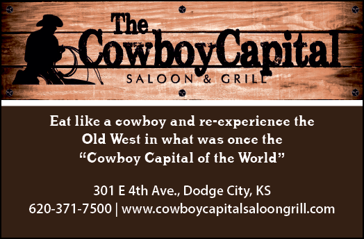 A sign advertises a restaurant called “The Cowboy Capital". AI generated content