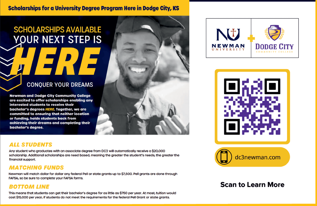A man is smiling in a scholarship advertisement. AI generated content