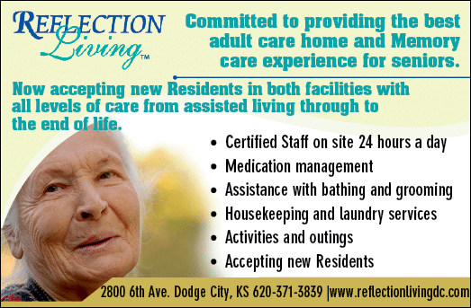 A flyer for Reflection Adult Care Home and Memory Care, offering assisted living for seniors. AI generated content