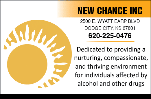 A yellow and black advertisement for New Chance Inc. AI generated content