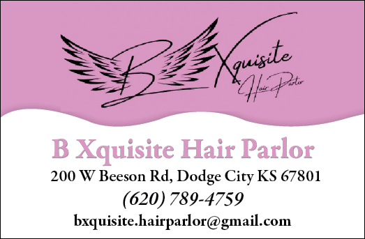 A pink and white business card for a hair salon. AI generated content