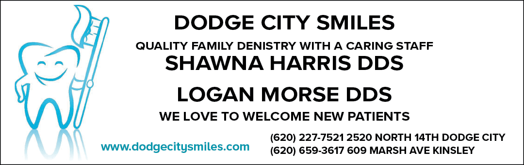 A dental office advertisement for the Dodge City Smiles dental practice. AI generated content
