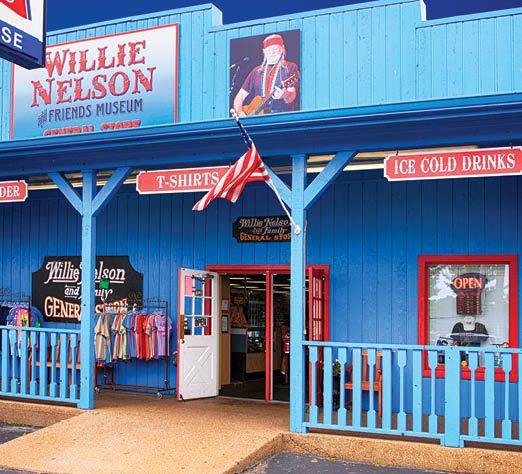 Outside the Willie Nelson and Friends Museum and souvenir store in Nashville, TN, USA