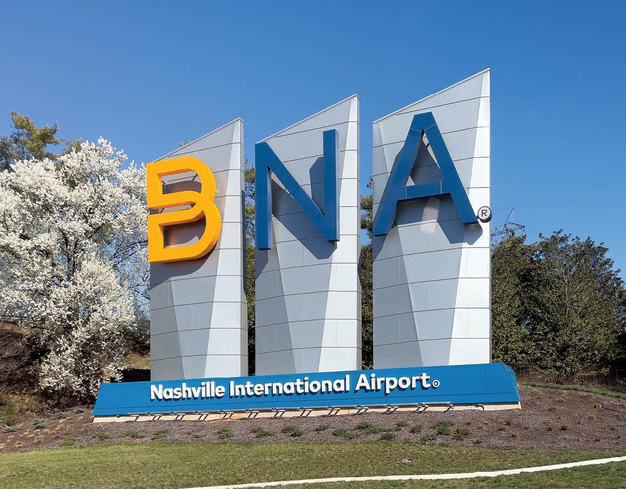 Nashville, TN, USA - March 11, 2024: The Nashville International Airport, originally known as Berry Field, is located just Southeast of downtown and built in 1937.