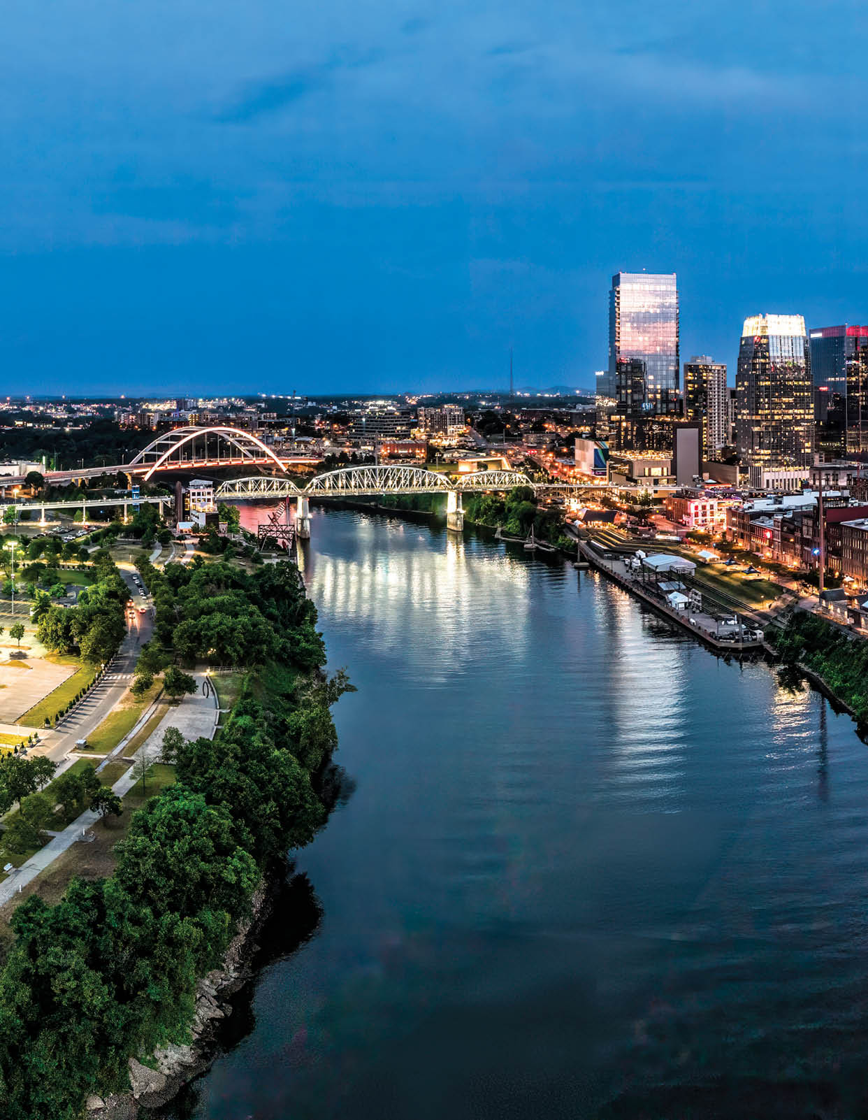 Nashville Tennessee skyline sunset