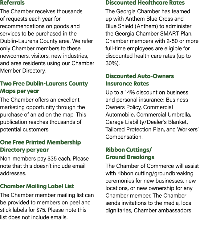 Referrals The Chamber receives thousands of requests each year for recommendations on goods and services to be purcha...
