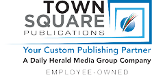 A logo for Town Square Publications, a custom publishing partner company. AI generated content