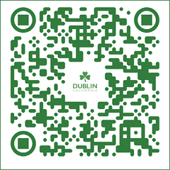 A green QR code with the word Dublin on it. AI generated content