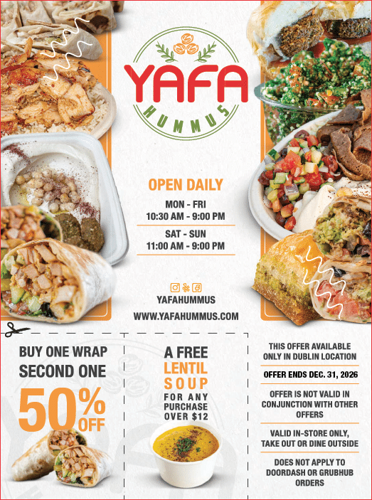 A 3.25 x 4.75 inch Yafa Hummus label. AI generated content