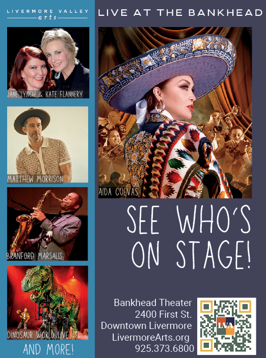 A white sign with black text that reads “Livermore Valley Performing Arts Center 3.2 x 4.8 3.2 x 4.8". AI generated content