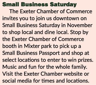Small Business Saturday The Exeter Chamber of Commerce invites you to join us downtown on Small Business Saturday in ...