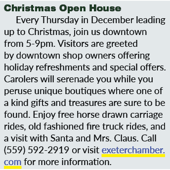 Christmas Open House Every Thursday in December leading up to Christmas, join us downtown from 5 9pm. Visitors are gr...