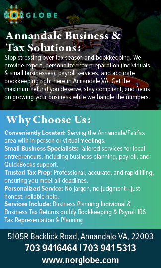 A flyer advertising business and tax solutions. Description generated by AI