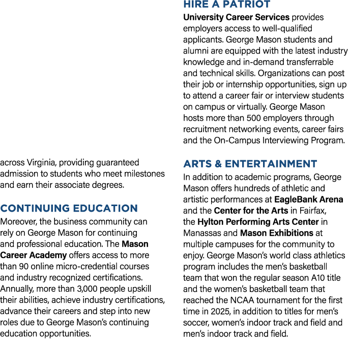across Virginia, providing guaranteed admission to students who meet milestones and earn their associate degrees. CON...