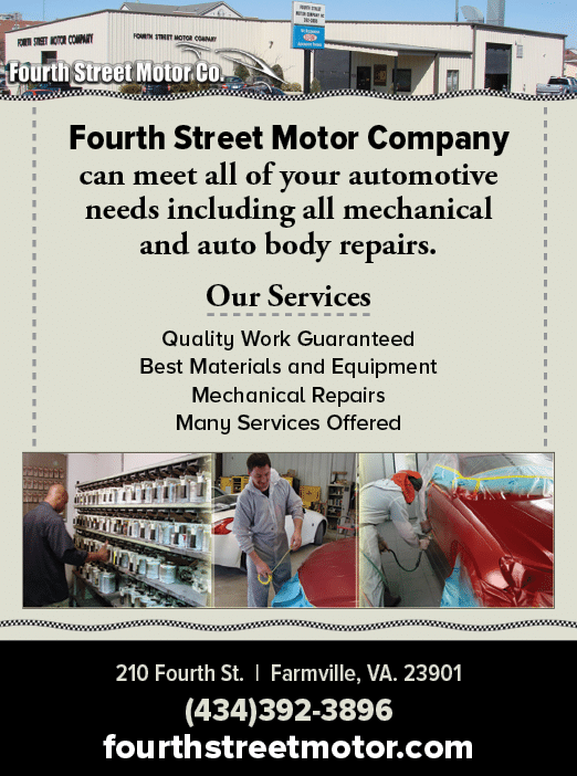 A flyer for Fourth Street Motor Company, which offers automotive and body repair services. AI generated content