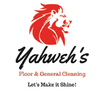 A red lion logo with the words “Yahweh's Floor & General Cleaning" written below it. AI generated content