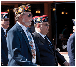 Warrenton, Virginia, USA-May 26, 2014: Veterans walking in the Memorial Day Parade in Warrenton, Virginia.
