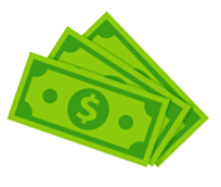 dollar banknotes isolate on white background.