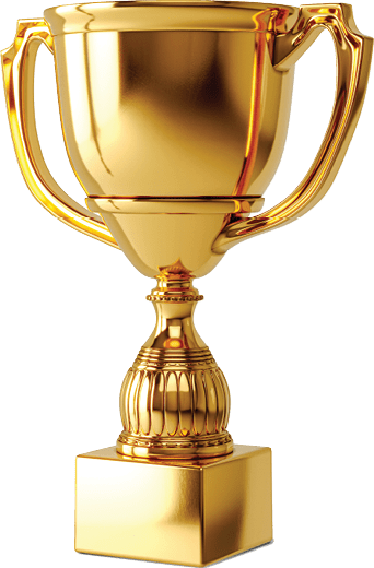 Golden trophy cup isolated on white background. Sport tournament award, gold winner cup and victory concept. 3d rendering illustration .