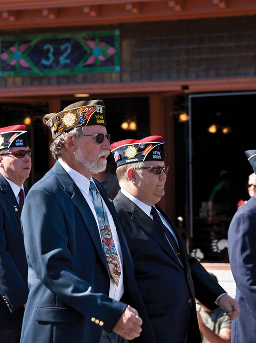 Warrenton, Virginia, USA-May 26, 2014: Veterans walking in the Memorial Day Parade in Warrenton, Virginia.