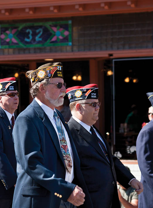 Warrenton, Virginia, USA-May 26, 2014: Veterans walking in the Memorial Day Parade in Warrenton, Virginia.