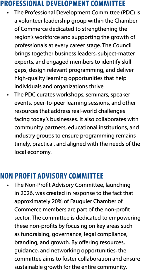 PROFESSIONAL DEVELOPMENT COMMITTEE • The Professional Development Committee (PDC) is a volunteer leadership group wit...