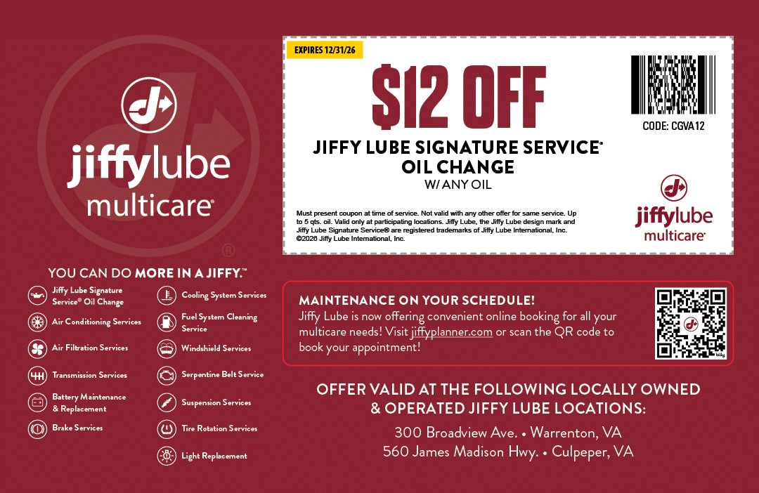 A red and white advertisement for Jiffy Lube Oil Change. AI generated content