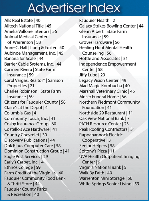 A list of businesses is displayed in a table, including Al's Real Estate, Faquier Health, and the Galaxy Strikes Bowling Center. AI generated content