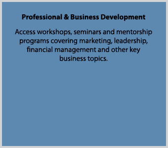 Professional & Business Development Access workshops, seminars and mentorship programs covering marketing, leadership...