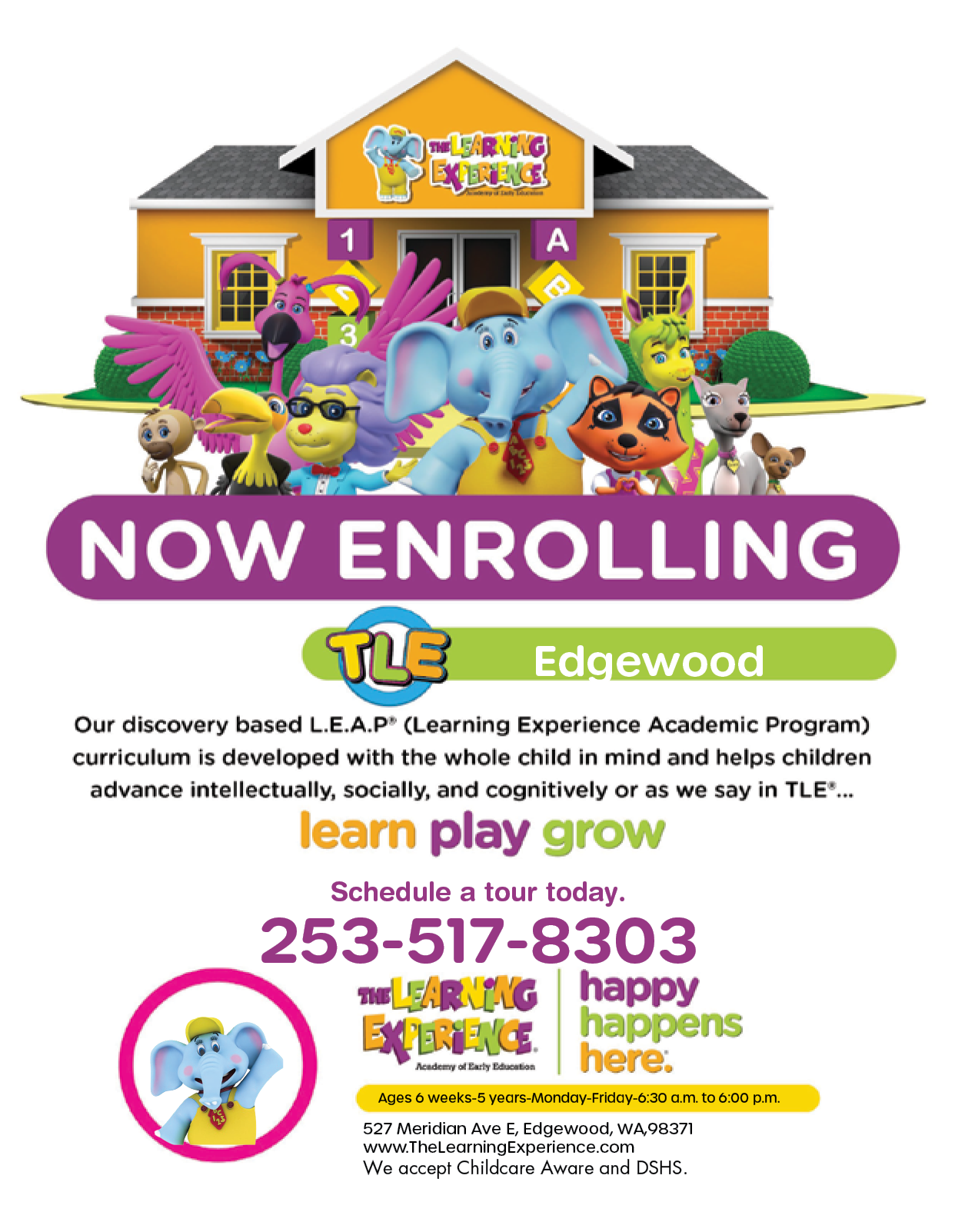 A flyer advertising a new enrollment for a learning program. Description generated by AI