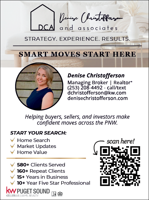 A woman is on a poster advertising a real estate company. Description generated by AI