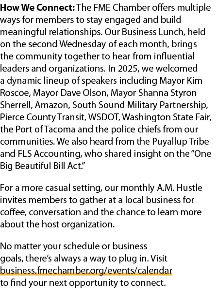 How We Connect: The FME Chamber offers multiple ways for members to stay engaged and build meaningful relationships. ...
