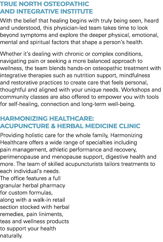 TRUE NORTH OSTEOPATHIC AND INTEGRATIVE INSTITUTE With the belief that healing begins with truly being seen, heard and...