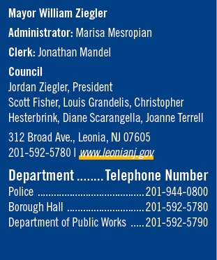 Mayor William Ziegler Administrator: Marisa Mesropian Clerk: Jonathan Mandel Council Jordan Ziegler, President Scott ...