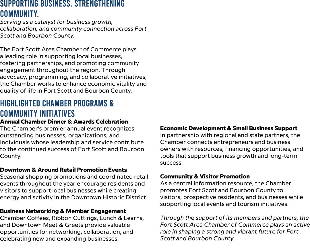 Supporting Business. Strengthening Community. Serving as a catalyst for business growth, collaboration, and community...