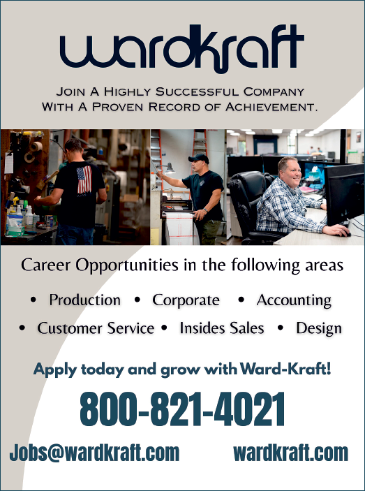 A flyer advertising a company called Wardcraft, offering job opportunities in various areas such as production, corporate, accounting, customer service, insides sales, design, and more. The flyer is addressed to those looking to grow with the company. AI generated content